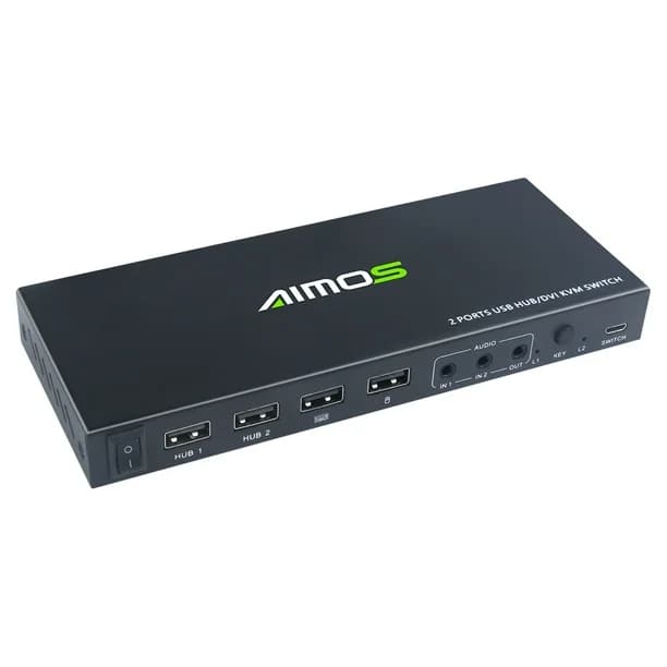 سوئیچ 2 در 1 DVI KVM Switch Dual Displays برند AIMOS — تصویر ۱۱