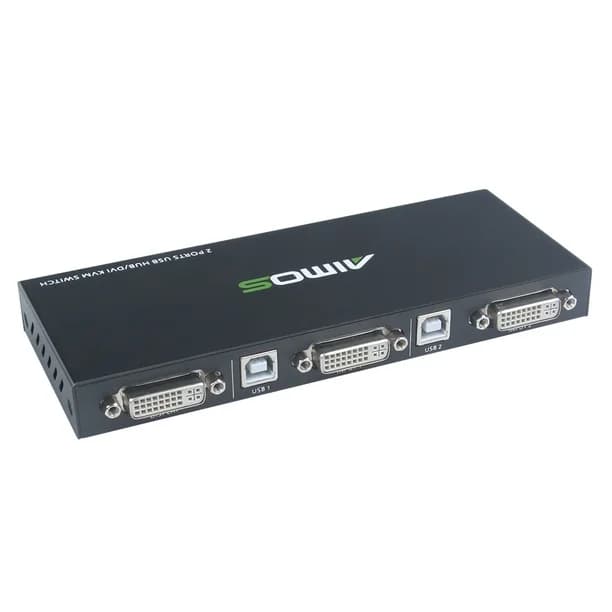 سوئیچ 2 در 1 DVI KVM Switch Dual Displays برند AIMOS — تصویر ۷