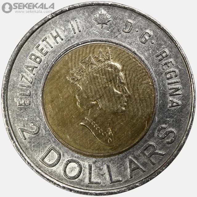 سکه 2 دلار یادبودی کانادا 2000 (ملکه الیزابت) — تصویر ۲