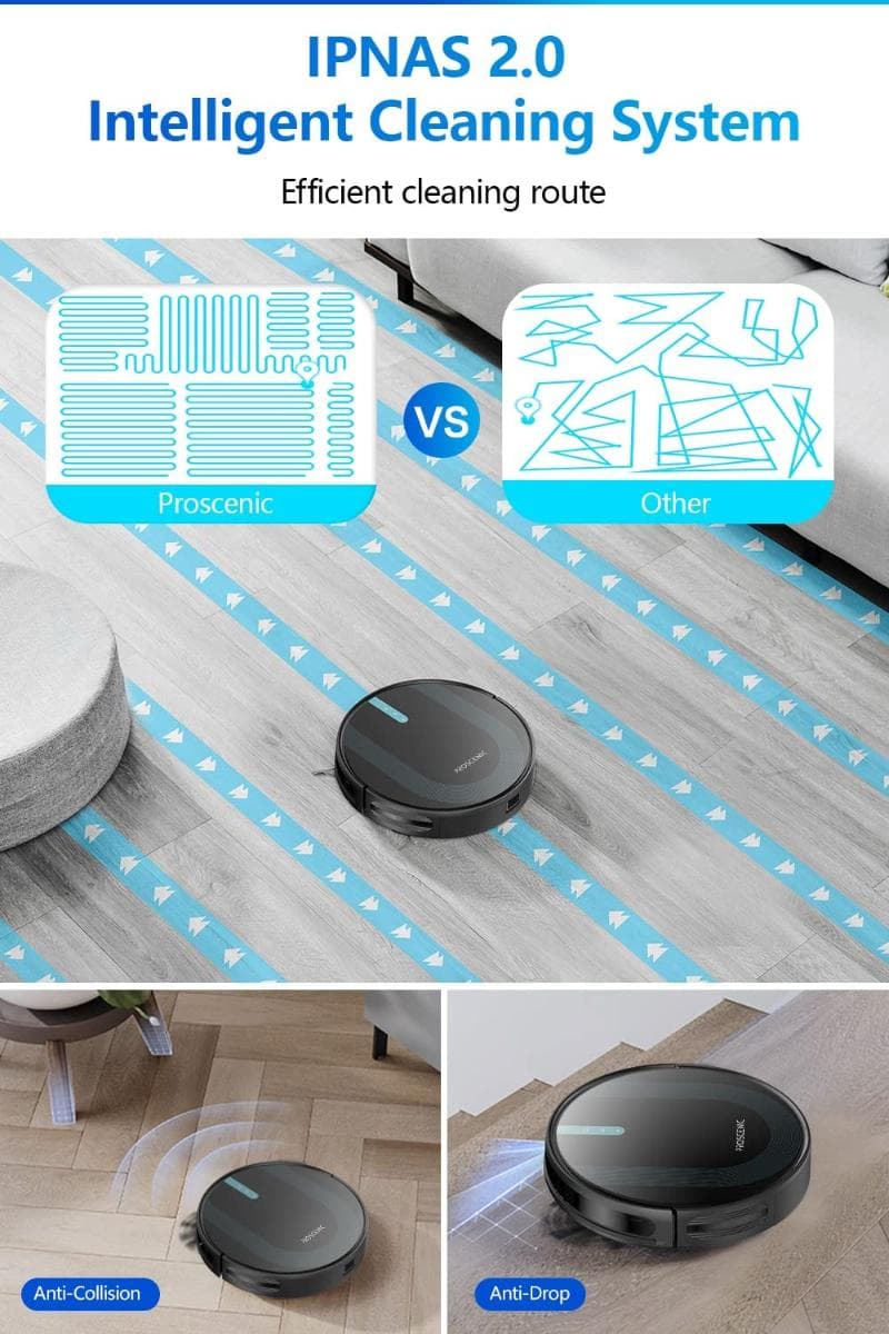 جاروبرقی رباتیک با عملکرد Wifi، App برند Proscenic مدل 850T — تصویر ۵