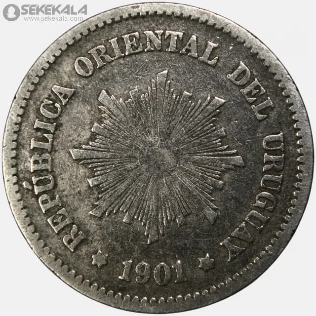 سکه 5 سنتسیمو کمیاب اروگوئه 1901
