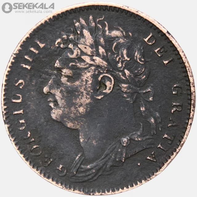 سکه 1 فارتینگ انگلیس 1822 (جورج چهارم)(بسیار کمیاب)