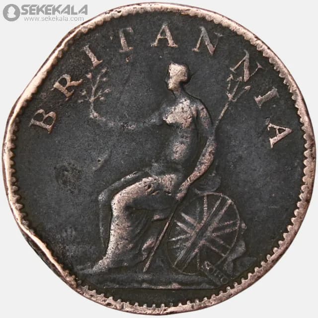 سکه 1 فارتینگ انگلیس 1806 (جورج سوم)(بسیار کمیاب) — تصویر ۴