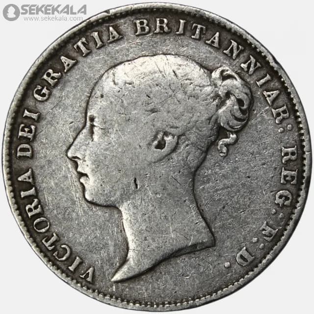 سکه 6 پنس نقره انگلیس 1866 (ملکه ویکتوریا)(کمیاب)