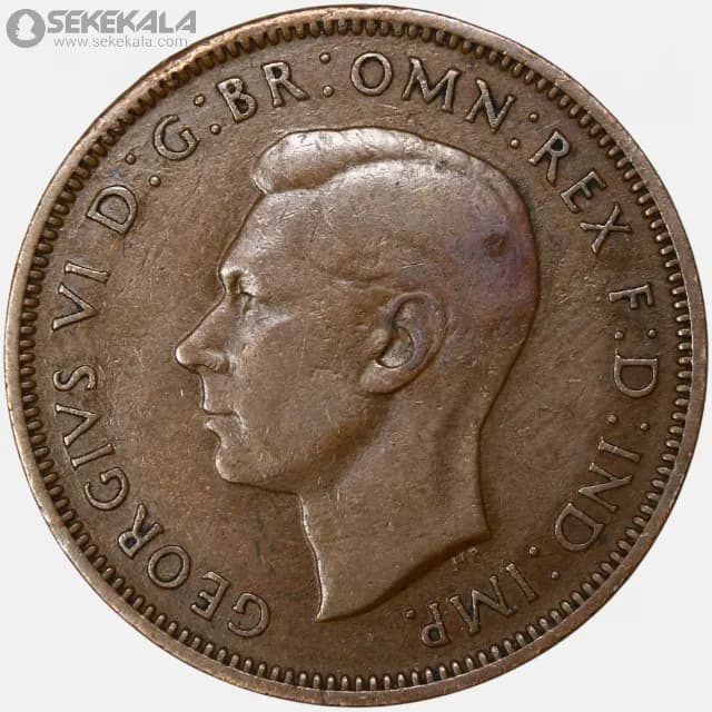 سکه نیم پنی انگلیس 1942 (جرج ششم) — تصویر ۲