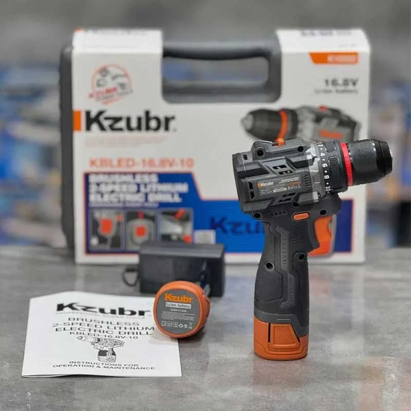 دریل شارژی 16.8 ولت زوبر سه نظام فلزی (تمام صنعتی) مدل 16.8v kzubr Three-Metal System Cordless Drill — تصویر ۷