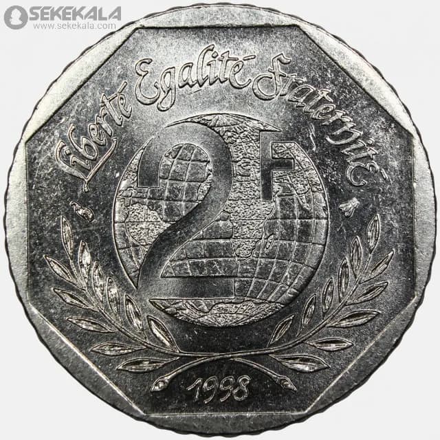 سکه 2 فرانک یادبودی فرانسه 1998 (جمهوری پنجم) — تصویر ۴