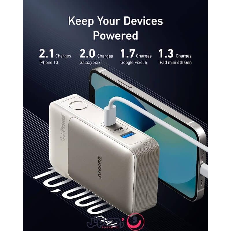 پاوربانک و شارژر 10000 میلی‌ آمپر 65 وات انکر | Anker 733 Power Bank GaNPrime PowerCore A1651 — تصویر ۱۰