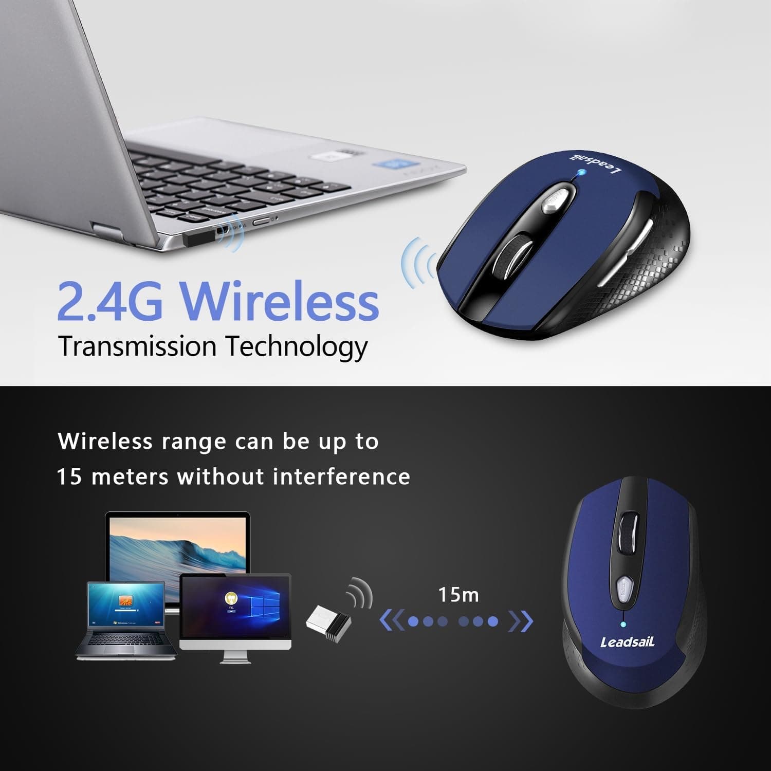 کیبورد و ماوس وایرلس برند Leadsail مدل KF-10 — تصویر ۱۰