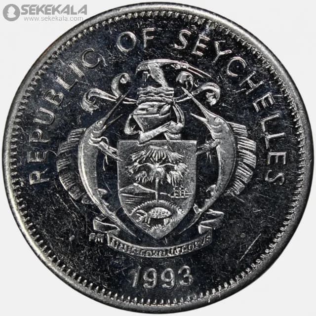 سکه 25 سنت کمیاب سیشل 1993 — تصویر ۴