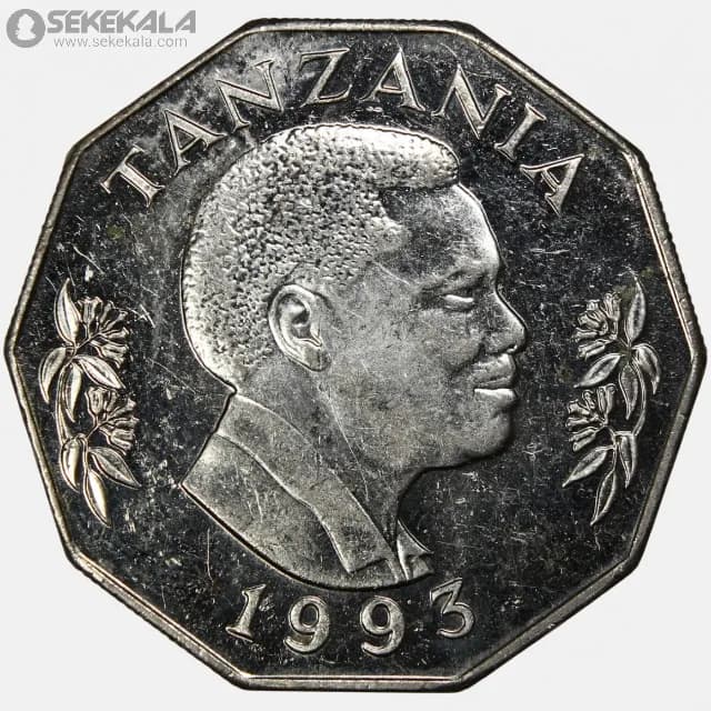 سکه 5 شیلینگ کمیاب تانزانیا 1993 — تصویر ۲