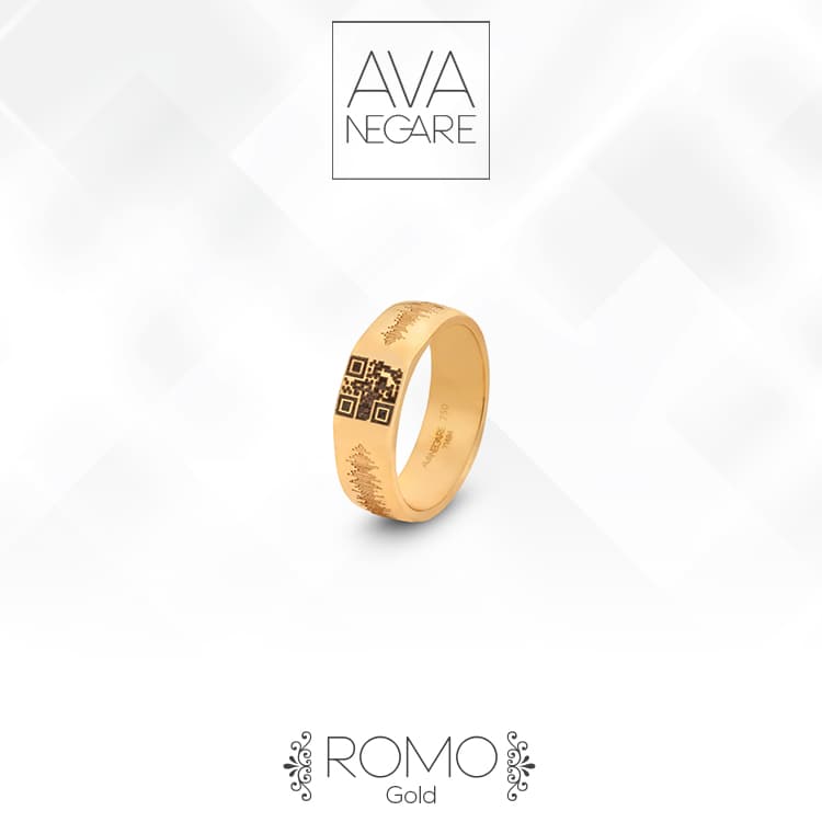 حلقه فرکانس صدا مدل رومو Romo طلا ۱۸ عیار — تصویر ۵