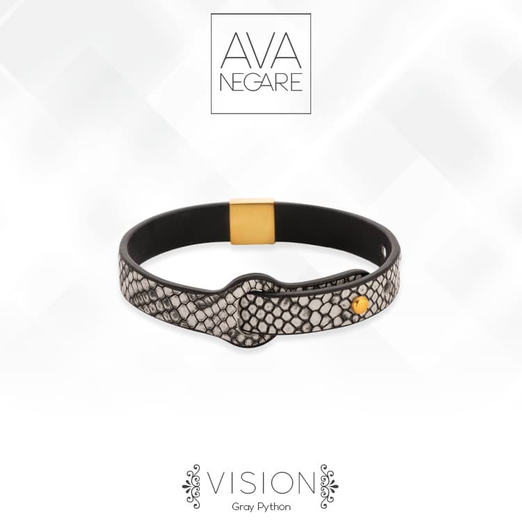 دستبند فرکانس صدا ویژن Gray Python طلا ۱۸ عیار — تصویر ۵