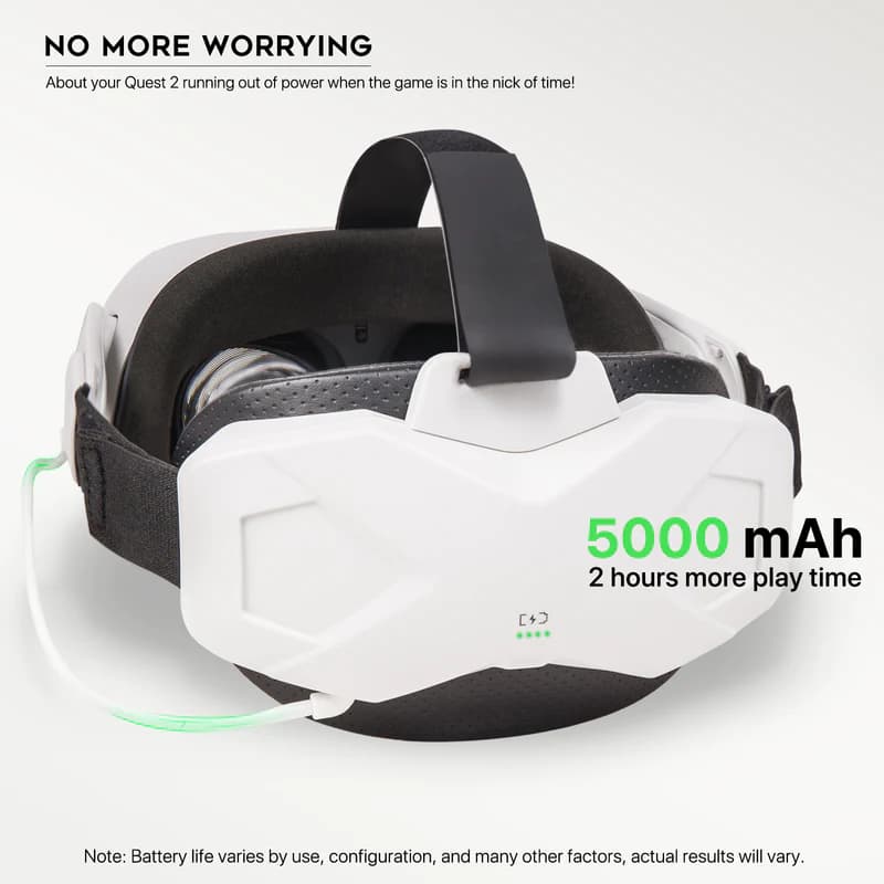 باتری 5000 میلی آمپری برای strap oculus quest 2 meta VR برند DESTEK — تصویر ۲