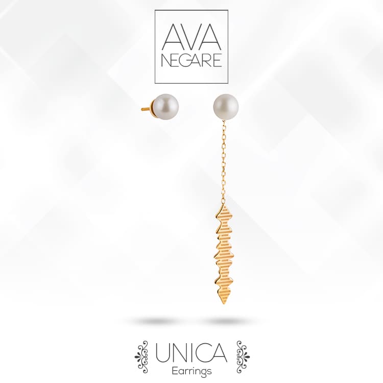 گوشواره فرکانس صدا مدل یونیکا Unica طلای ۱۸ عیار — تصویر ۴