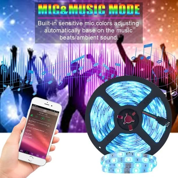 ریسه اسمارت بلوتوثی 5M RGB 5050 Smart LED Strip Light برند Zimtown — تصویر ۹