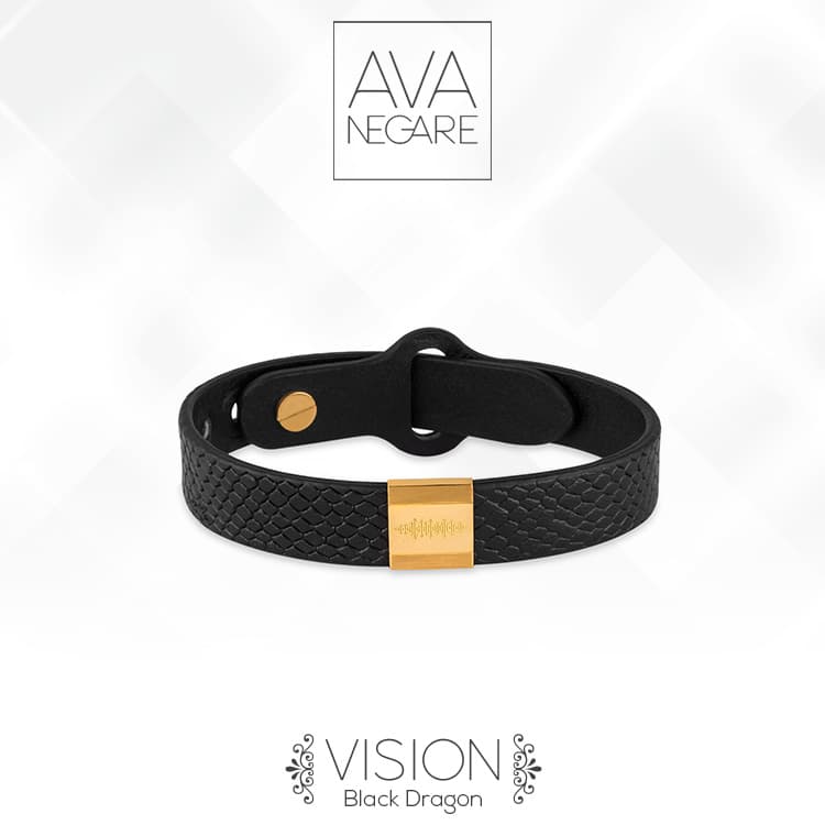 دستبند فرکانس صدا ویژن Black Dragon طلا ۱۸ عیار — تصویر ۵