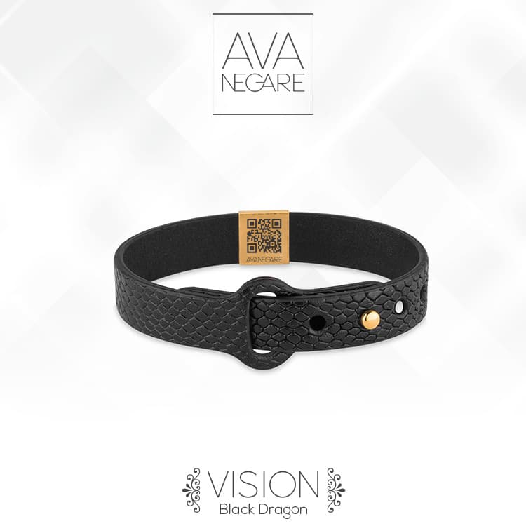 دستبند فرکانس صدا ویژن Black Dragon طلا ۱۸ عیار — تصویر ۲