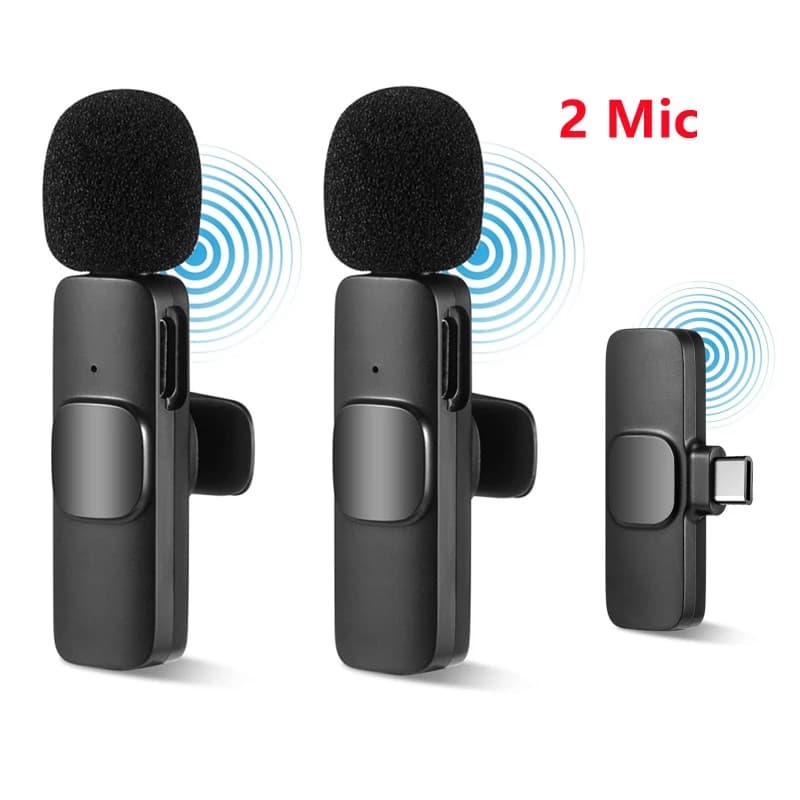 میکروفن یقه‌ای بی‌سیم مدل K9 Dual Type-C بسته 2 عددی — تصویر ۳
