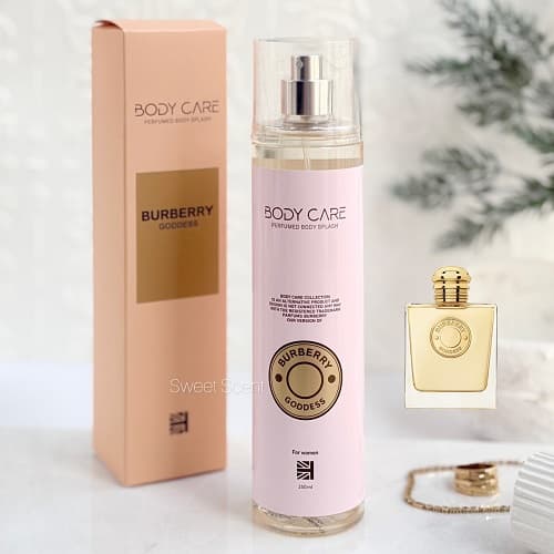 بادی اسپلش باربری- بربری گادس (بادی کر) | (Burberry Goddess Perfumed Body Splash (Body Care حجم 250 میل(شرکتی)