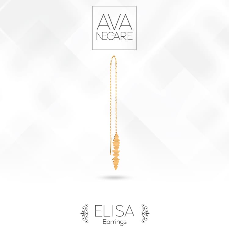 گوشواره فرکانس صدا مدل Elisa طلای ۱۸ عیار