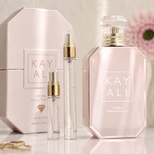 ادوپرفیوم هاردباکس ادکلن زنانه کایالی اوتوپیا وانیلا کوکو 21 | Kayali Utopia Vanilla Coco 21 حجم 100 میل و دکانت 5, 10 میل(هایکپی مستر کوالیتی)