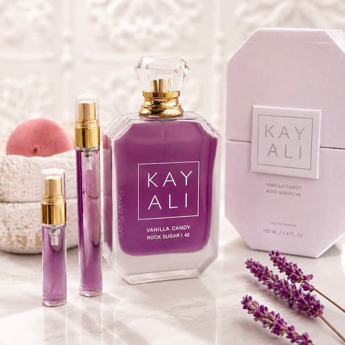 ادوپرفیوم هاردباکس ادکلن زنانه کایالی وانیلا کندی راک شوگر 42 | Kayali Vanilla Candy Rock Sugar 42 حجم 100 میل و دکانت 5, 10 میل(هایکپی مستر کوالیتی)