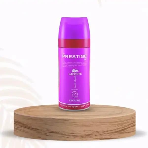 اسپری خوشبو کننده بدن زنانه نیو پرستیژ مدل Lacoste Touch of Pink حجم 150 میلی لیتر