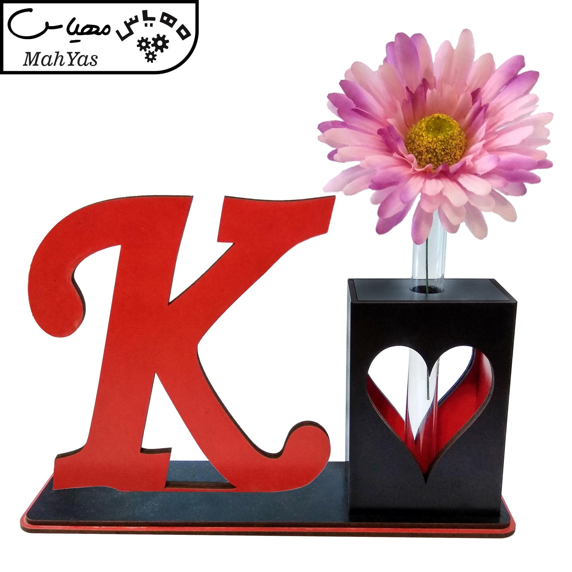 تندیس و گلدان چوبی مهیاس مدل حرف K