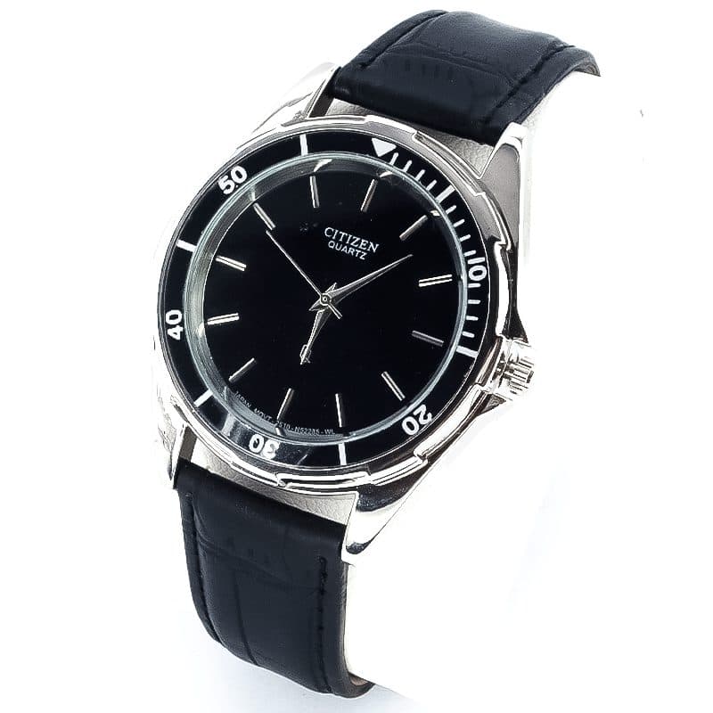 ساعت مچی بند چرمی سیتیزن CITIZEN K-12010 صفحه مشکی — تصویر ۶