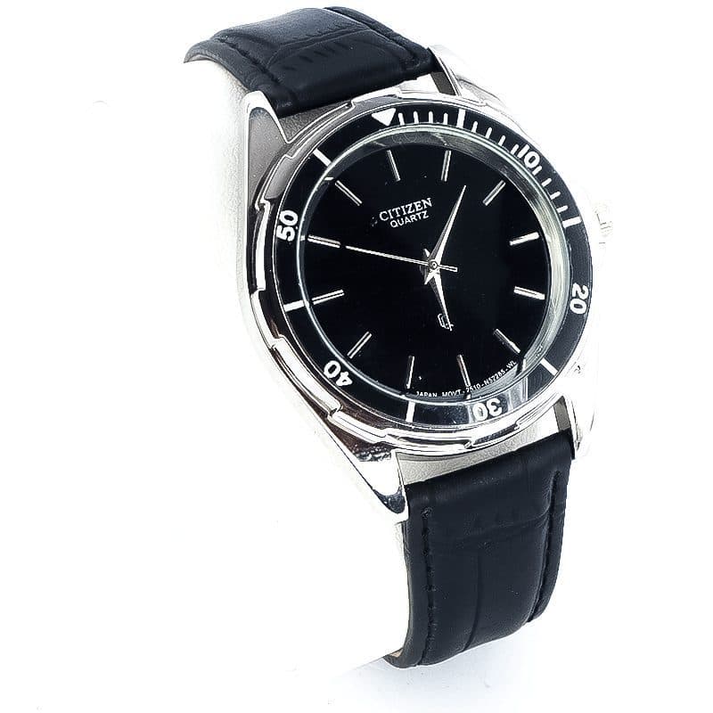 ساعت مچی بند چرمی سیتیزن CITIZEN K-12010 صفحه مشکی — تصویر ۷