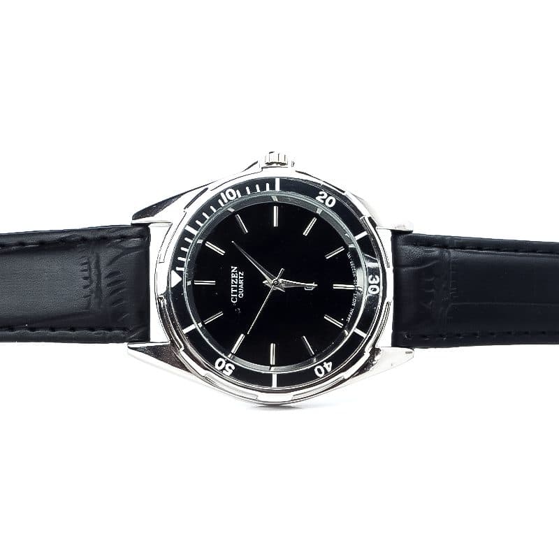 ساعت مچی بند چرمی سیتیزن CITIZEN K-12010 صفحه مشکی — تصویر ۸