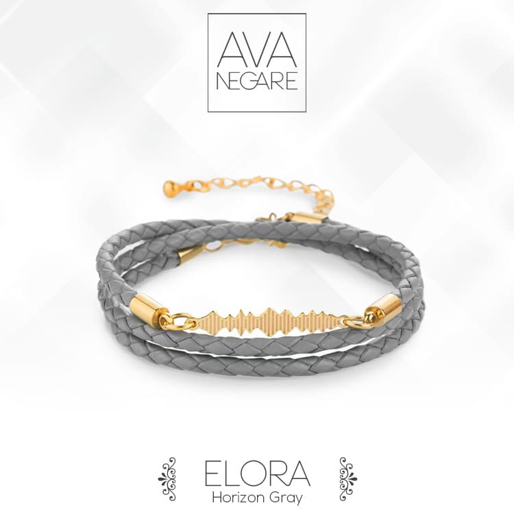 دستبند فرکانس صدا مدل Elora طلای ۱۸ عیار (Horizon Gray)