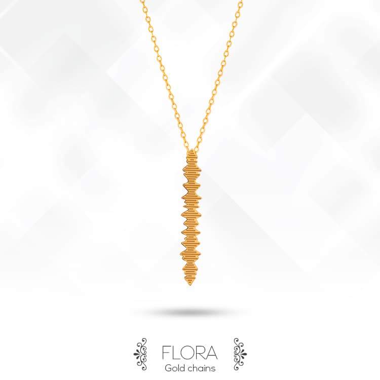گردنبند فرکانس صدا مدل Flora طلای ۱۸ عیار — تصویر ۹