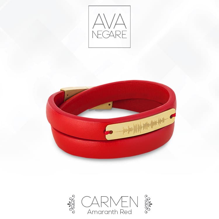 دستبند فرکانس صدا مدل کارمن Aamaranth Red طلا ۱۸ عیار — تصویر ۳