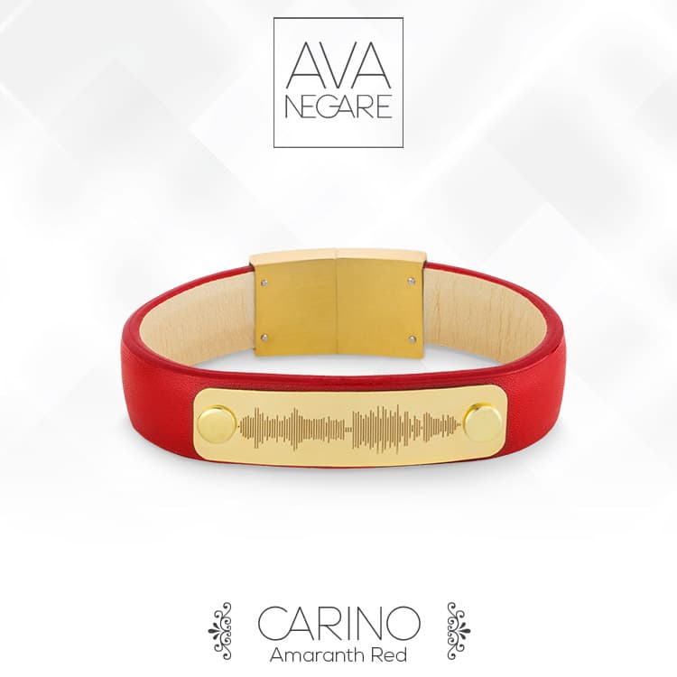 دستبند فرکانس صدا مدل کارینو Aamaranth Red طلا ۱۸ عیار