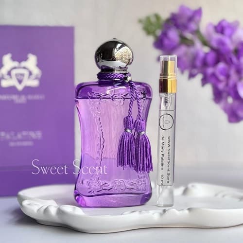 ادوپرفیوم هاردباکس ادکلن زنانه پارفوم د مارلی پلاتین-پالاتین(بنفش) | PARFUMS de MARLY Palatine حجم 75 میل و دکانت 10 میل(هایکپی مستر کوالیتی)