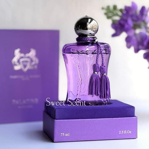 ادوپرفیوم هاردباکس ادکلن زنانه پارفوم د مارلی پلاتین-پالاتین(بنفش) | PARFUMS de MARLY Palatine حجم 75 میل و دکانت 10 میل(هایکپی مستر کوالیتی) — تصویر ۲
