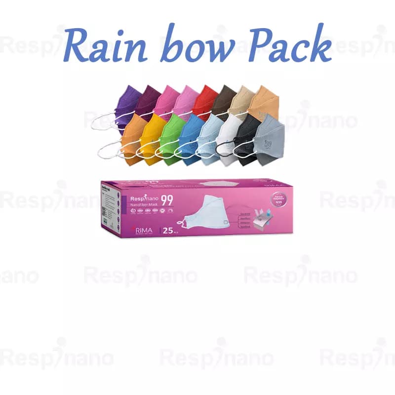 ماسک فیش تایپ (سه بعدی) N99 رسپی نانو بسته 25 عددی سایز بزرگ
