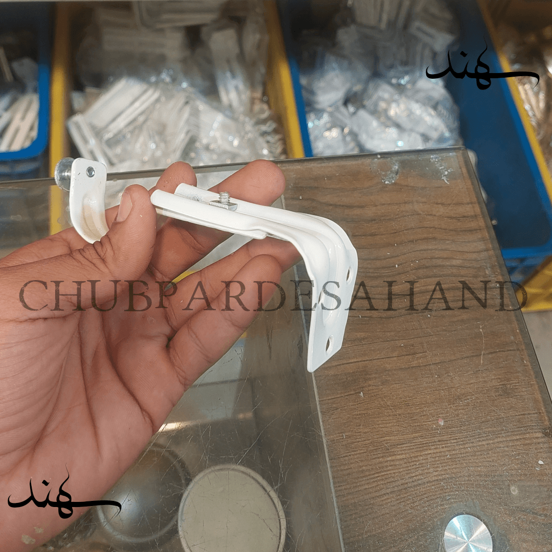 پایه دیواری چوب پرده پانچی رنگ سفید