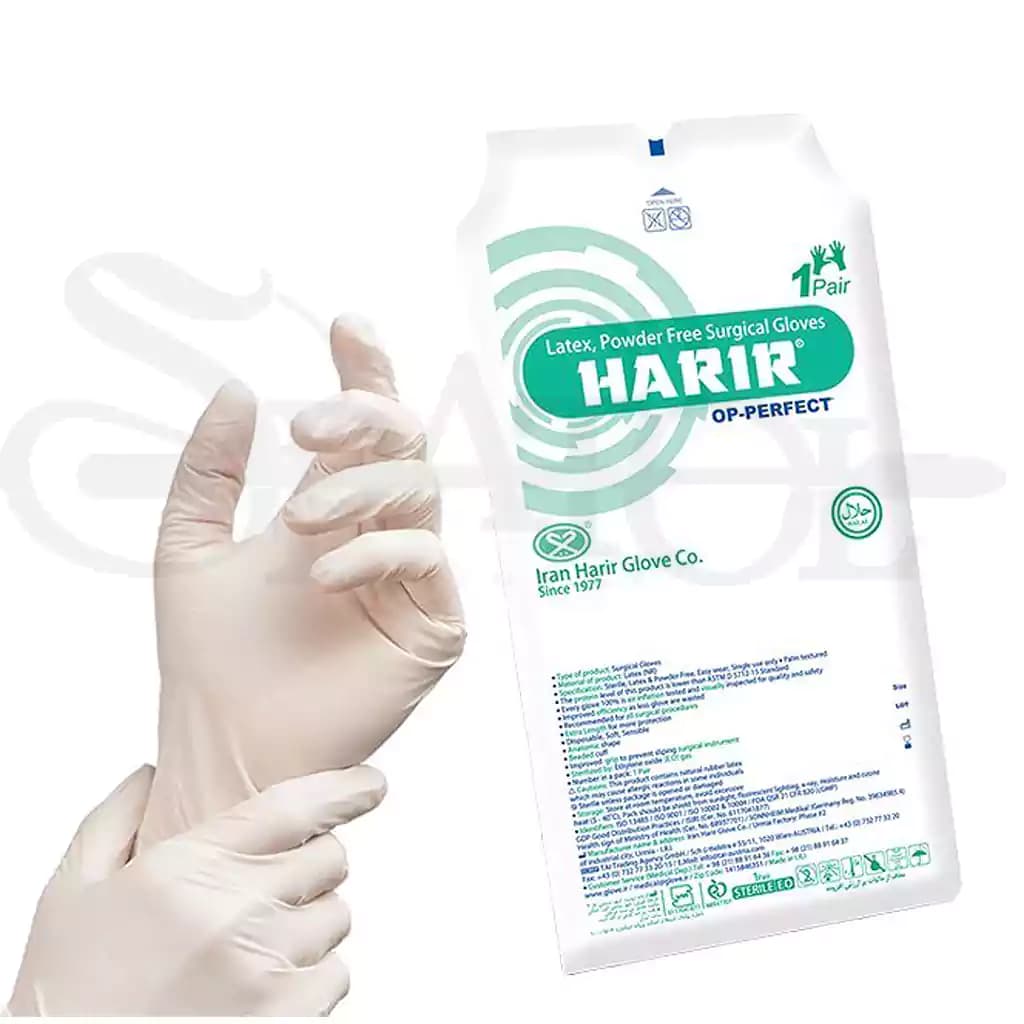 دستکش جراحی لاتکس بدون پودر حریر مدل اوپی OP Perfect — تصویر ۲