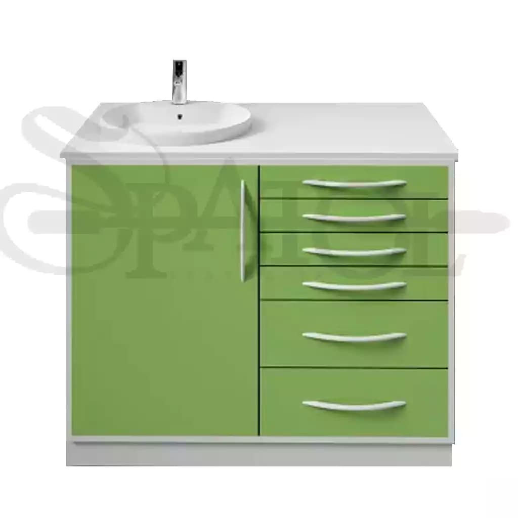کابینت دندان پزشکی فلزی زمینی 1متری با رویه ضد اسید CA 103 F برند navidekbatan — تصویر ۲