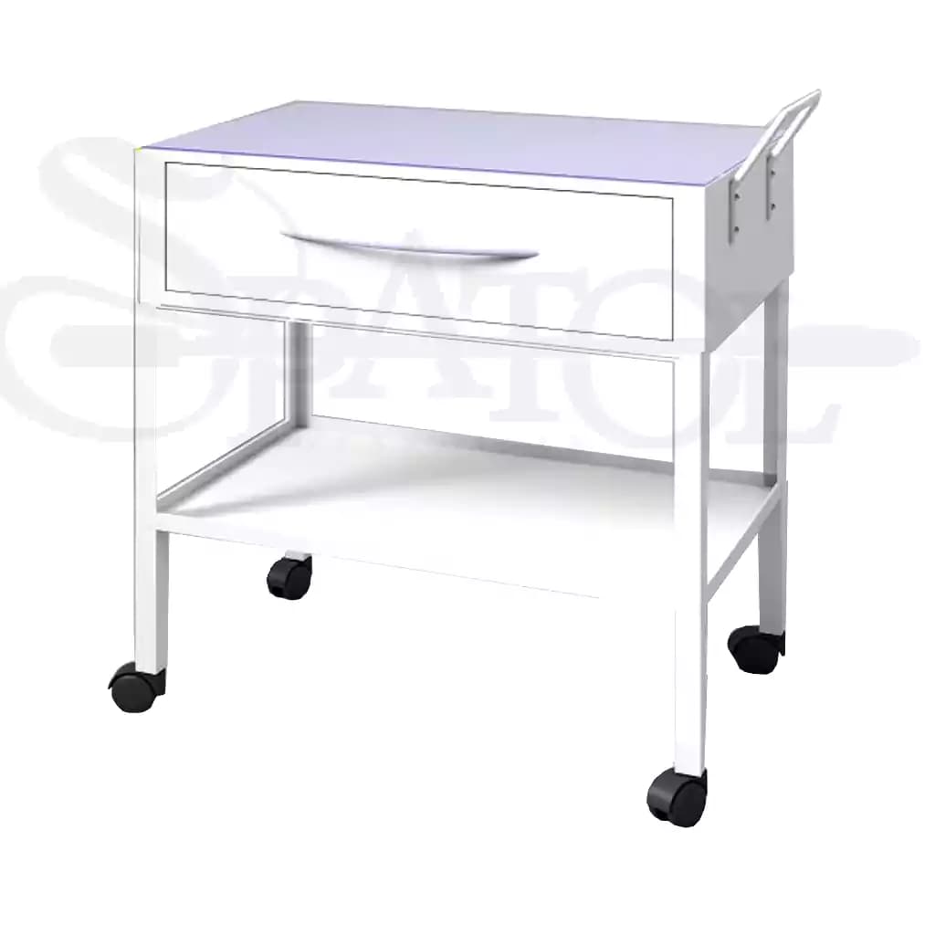 ترولی بیمارستانی کشودار با رویه شیشه ای و چرخ قفل دار TR 409 برند navidekbatan — تصویر ۱۰