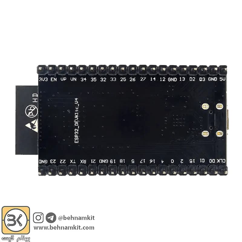 برد توسعه ESP32-DevKitC V4 مجهز به ESP32-WROOM-32D و مبدل CP2102 — تصویر ۱۰