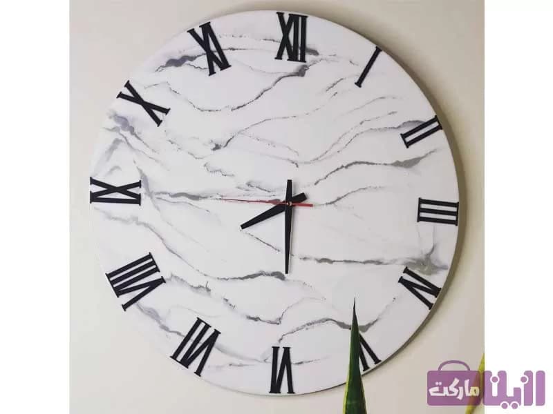 ساعت دیواری رزینی طرح سنگ مرمر کد-50