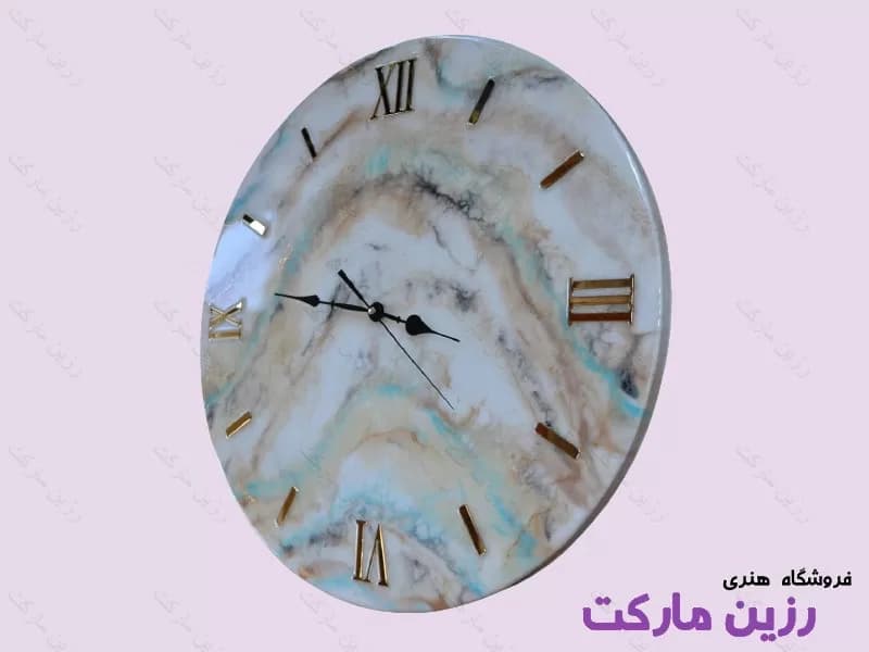 ساعت رزینی طرح سنگ مرمر کدC111 (RM) — تصویر ۶