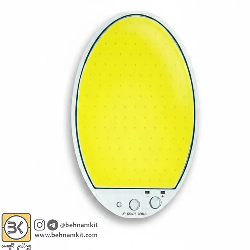 ال‌اى‌دى LED COB پروژکتوري 12V سفيد مهتابي / بيضي cob 12V 60W 34B4c — تصویر ۳