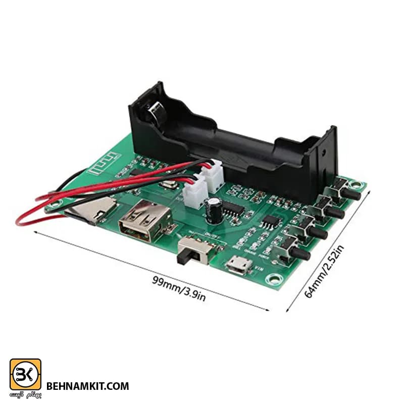 ماژول پلیر با آمپلی فایر بلوتوثی 10W با ورودی USB و TF Card مدل XH-A150 — تصویر ۹