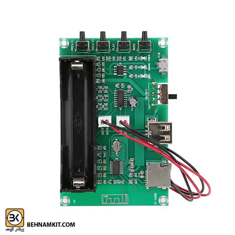 ماژول پلیر با آمپلی فایر بلوتوثی 10W با ورودی USB و TF Card مدل XH-A150 — تصویر ۳