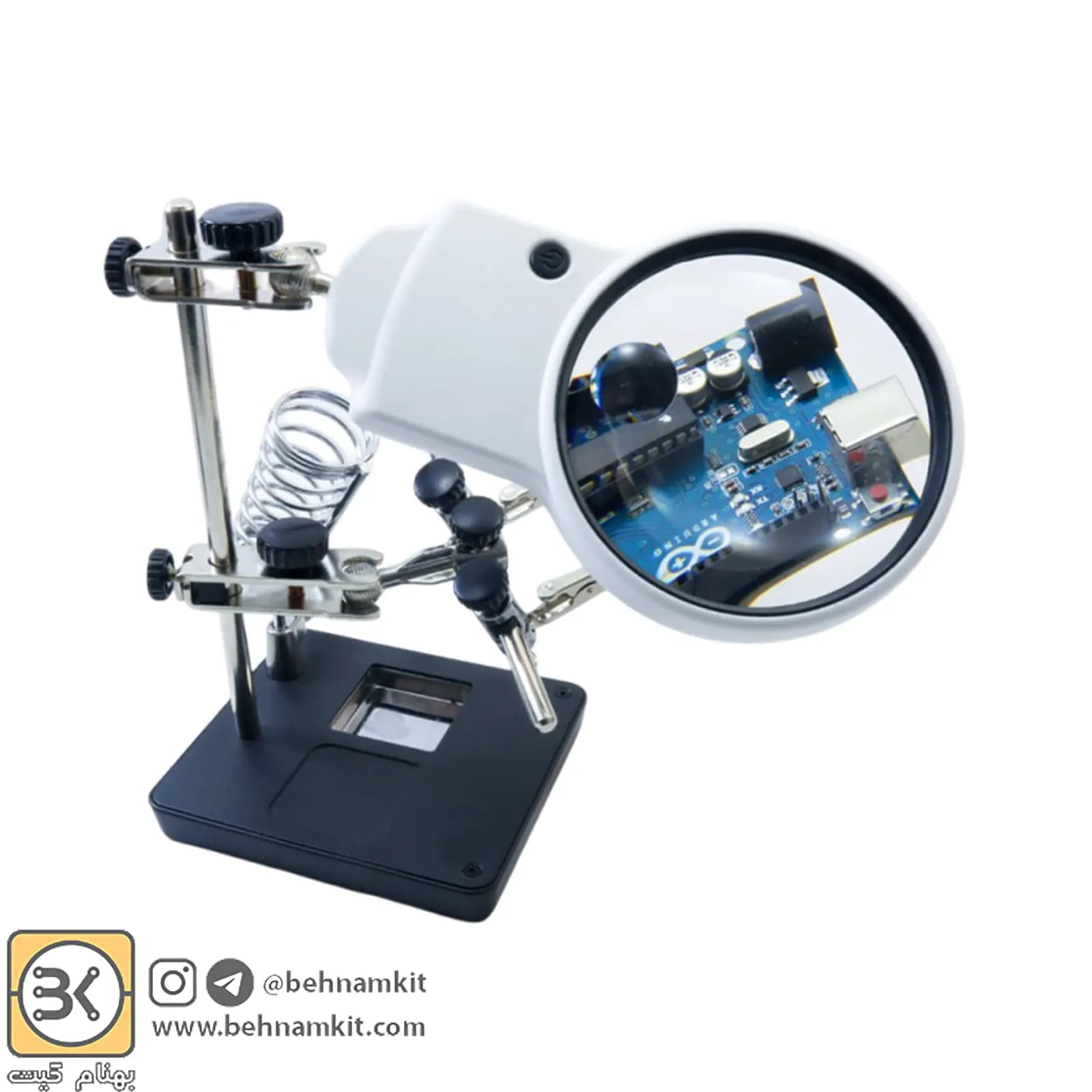 گیره مونتاژ ذره بین دار به همراه پایه هویه مدل MG16129AC — تصویر ۱۱
